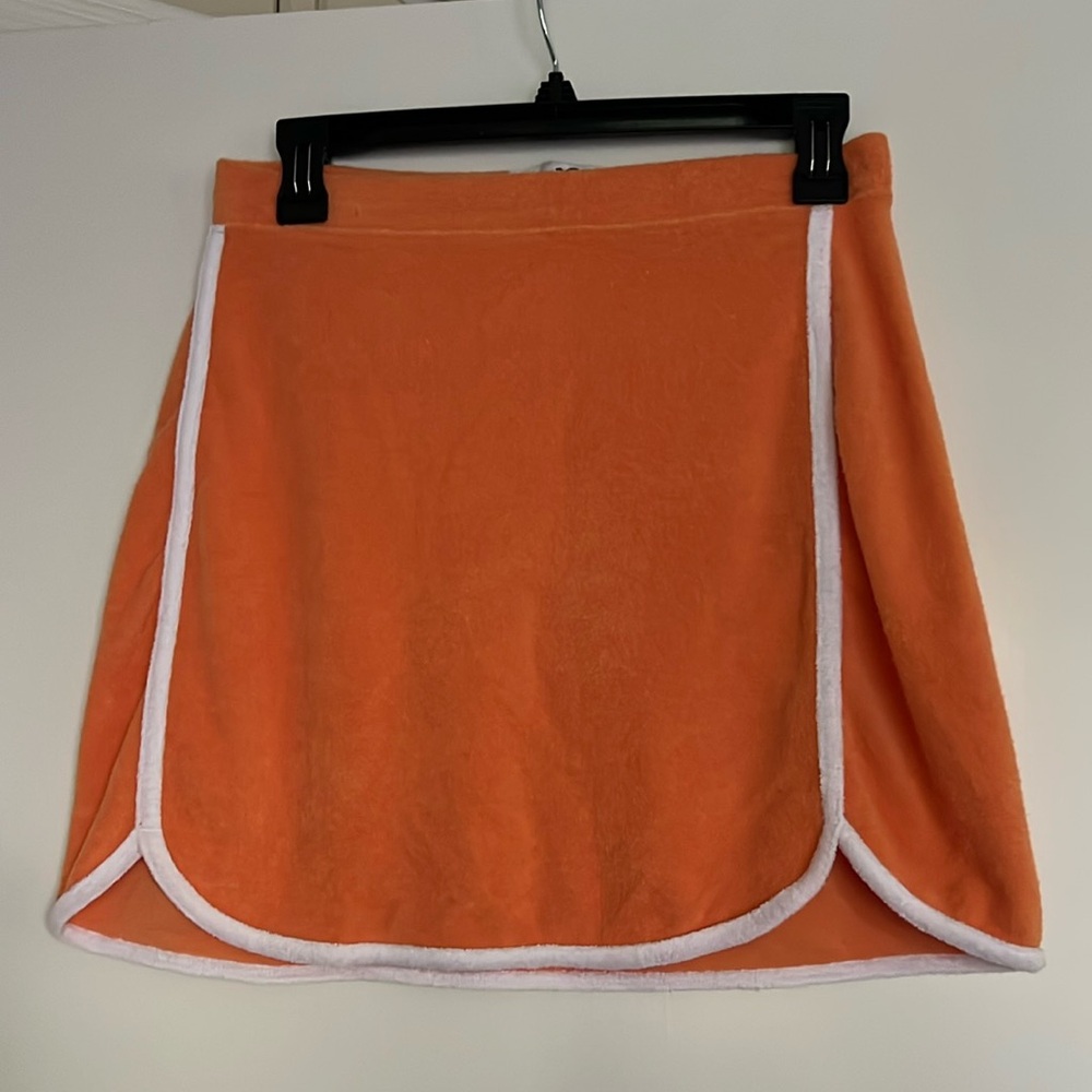 Hollister NWOT terry high rise orange skirt medium terrycloth Y2K tennis sport